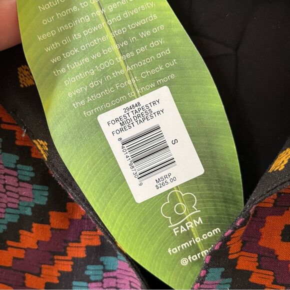 Farm Rio Forest Tapestry Midi Dress S - Picture 6 of 9